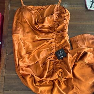 Lulu's Radiant Orange Strapless Dress